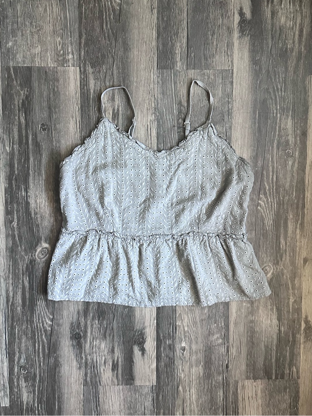 Sim & Sam Eyelet Babydoll Peplum Camisole Tank Top Size XS/S